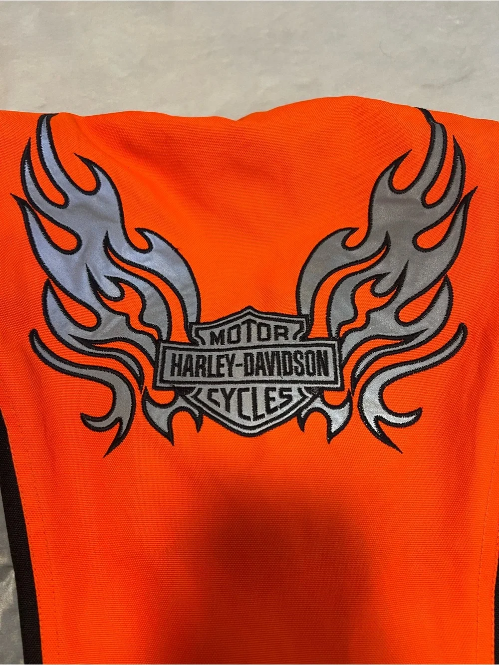 Harley Davidson Womens Zip Hi-Vis Reflective Motorcyle Jacket Neon Orange Sz M